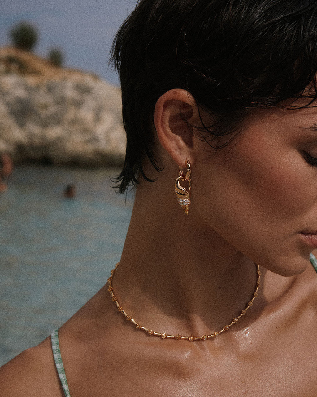 The Seashell Charm Hoops