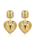 Two-Tone Heart Earrings