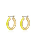 Stripe Baby Amalfi Hoops- Neon Yellow- Gold
