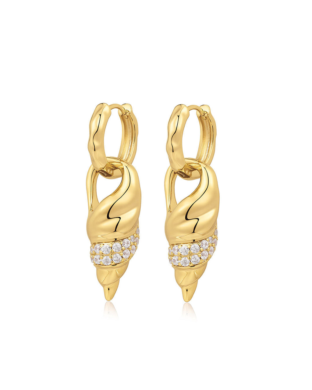 The Seashell Charm Hoops