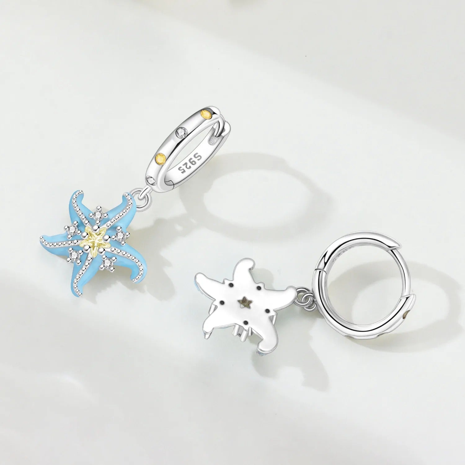Blue Starfish Drop Earrings